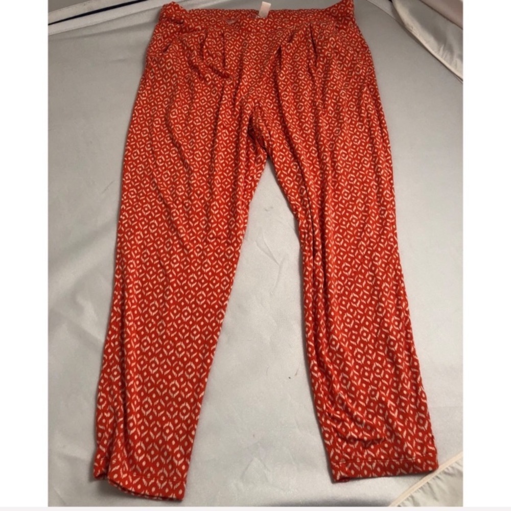 Old Navy orange and cream trouser style lounge pants L - Picture 4 of 11